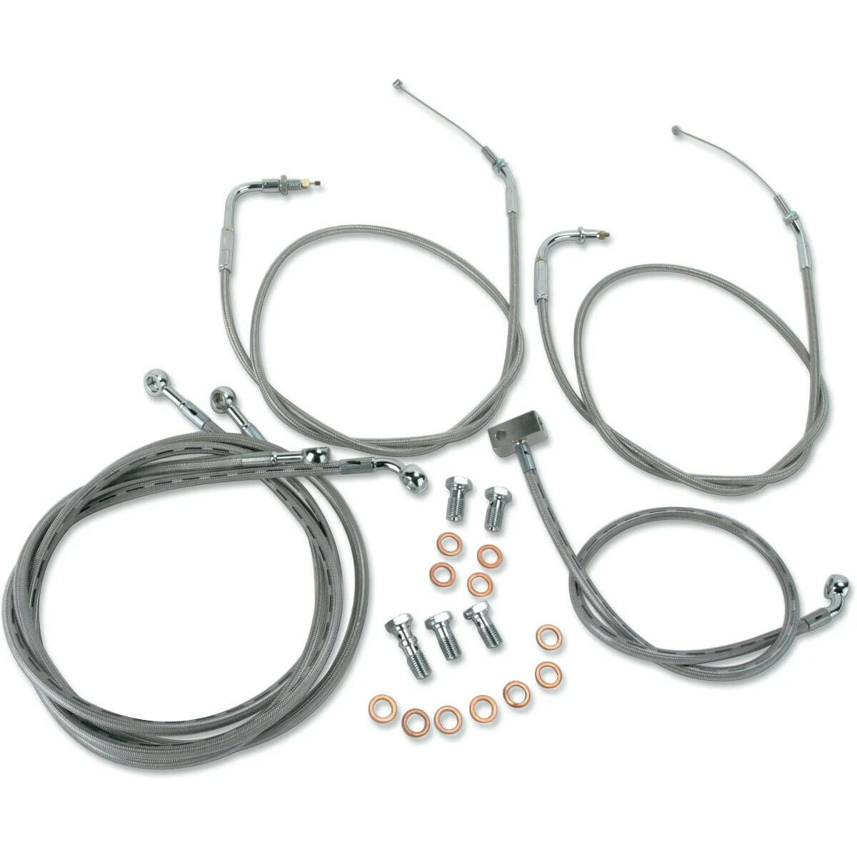 Baron Custom Accessories Stainless Handlebar Cable And Line Kit 1 Baron Custom Accessories Stainless Handlebar Cable And Line Kit
