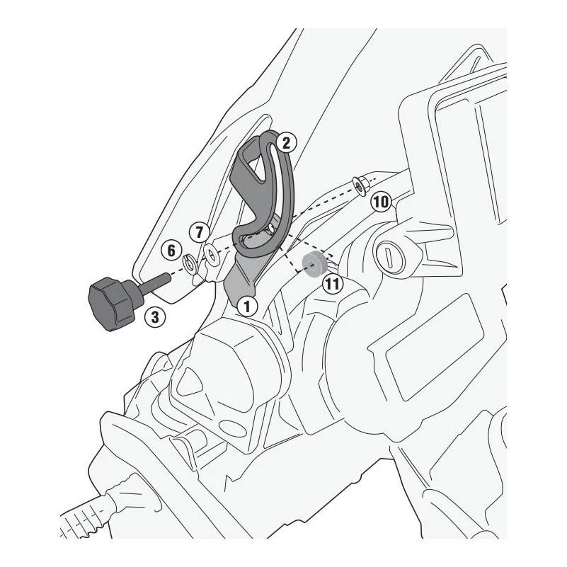 Givi Windshield Mounting Kit - D5108KIT 1 Givi Windshield Mounting Kit - D5108KIT